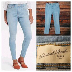 Universal Thread Jeans 12 31 Short High Rise Skinny Blue Denim Stretch